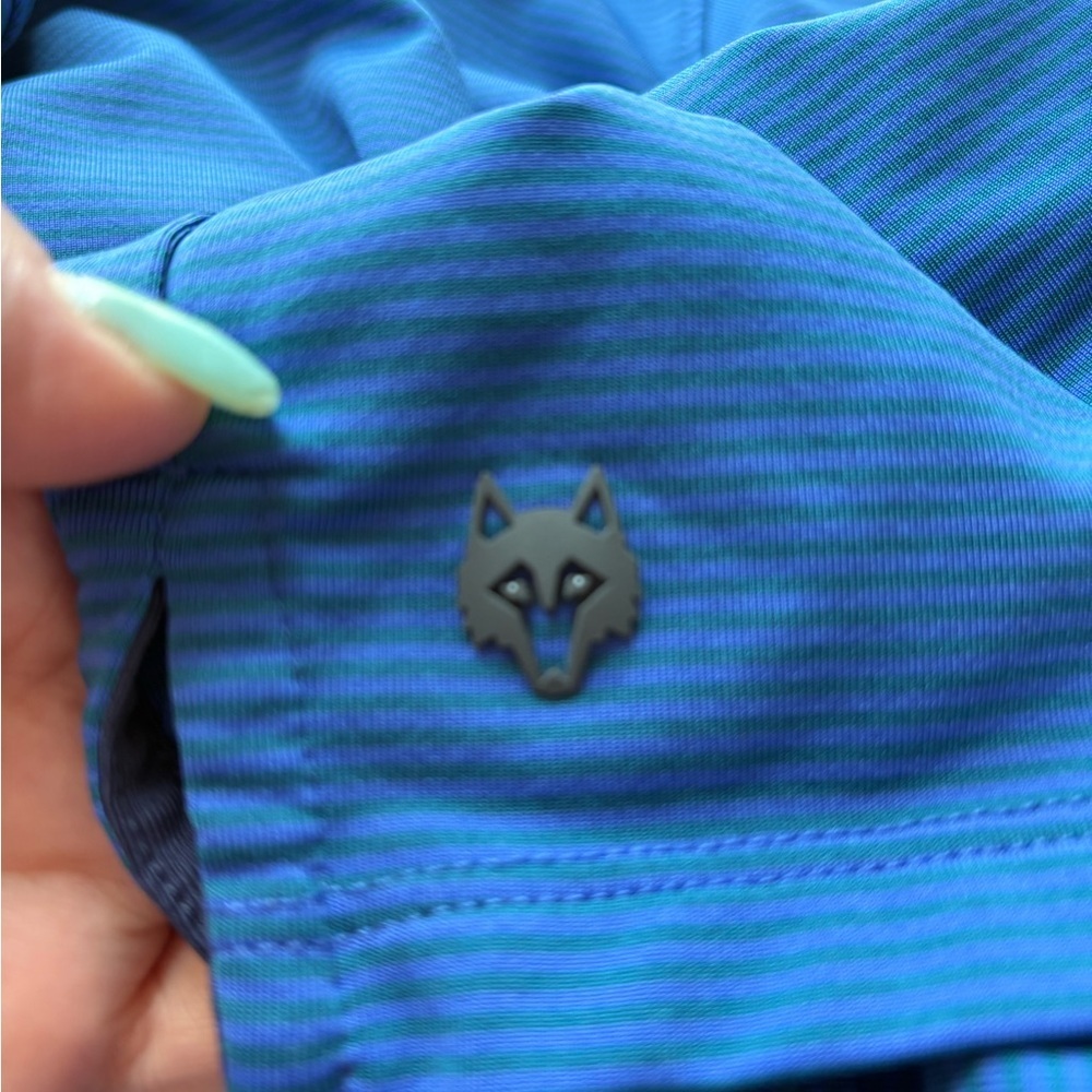 Greyson Performance Golf Polo XL Blue Micro Stripe Pink Trim - Picture 6 of 8